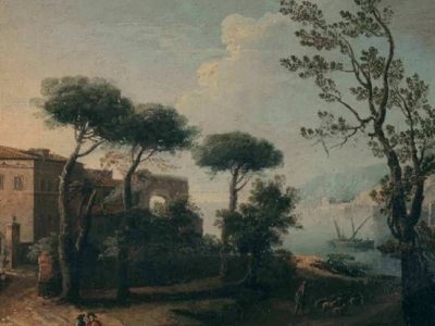 Paesaggio con porto e villa Ambito napoletano, XVIII secolo (seconda metà), olio su tela